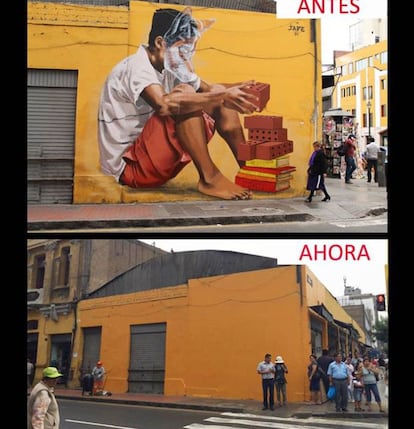 El alcalde de Lima anunció el pasado jueves que los murales del centro histórico de Lima serán tapados con pintura amarilla, el color de su partido. La medida afectará a unas 60 obras de artistas nacionales y extranjeros. Los medios sociales informaron en la primera semana de marzo de que se habían eliminado dos de estos murales.