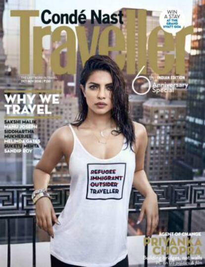 Portada de la revista 'Traveller' con Priyanka Chopra, en 2016.