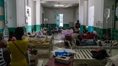 A ward at Justinien University Hospital in Cabo Haitiano, Haiti, in May 2024.