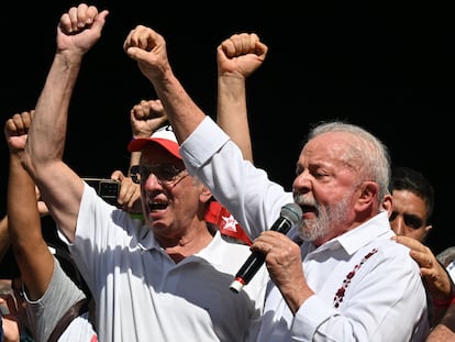 El presidente Lula, en los actos del Primero de Mayo en Sao Paulo