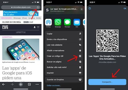 Genera un código QR con Google Chrome.