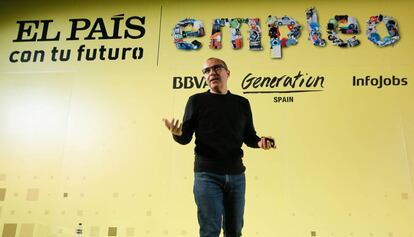 Alfonso Alcántara, en un momento de su exposición en El País con tu futuro empleo.