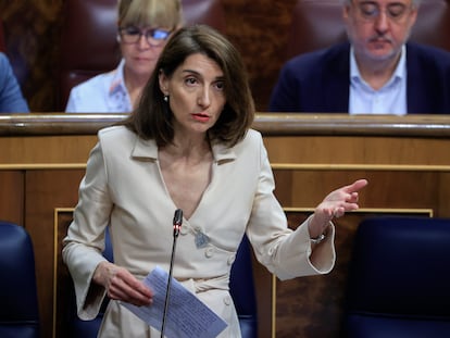 La ministra de Justicia, Pilar Llop, este miércoles en la sesión de control en el Congreso de los Diputados.