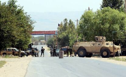 Fuerzas afganas en Charkhab, en la provincia de Kunduz.