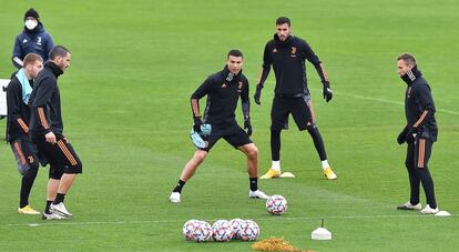 Cristiano durante el último entrenamiento de la Juventus.