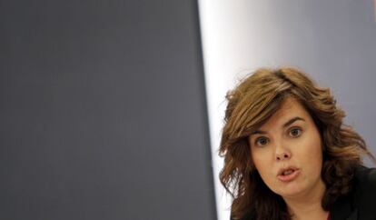 Soraya Saénz de Santamaría, en el Consejo de Ministros.