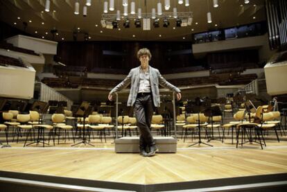 El director de orquesta Pablo Heras-Casado, el miércoles en la legendaria sala de la Philharmonie tras un ensayo.