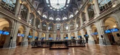 Vista este viernes del interior de la Bolsa de Madrid.