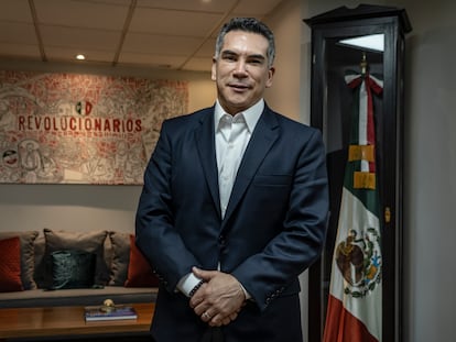 Alejandro Moreno Cárdenas en la sede del Partido Revolucionario Institucional de Ciudad de México, en 2022.