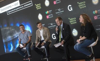 Los organizadores de Gastronóma durante la presentación en 'Veles i Vent'.