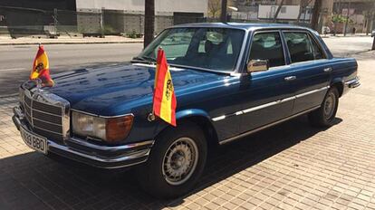 El Mercedes que usaba el rey Juan Carlos para visitas oficiales en los 70.