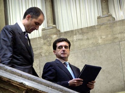 Jaume Matas y Francisco Camps en el Palau de la Generalitat en septiembre de 2003.