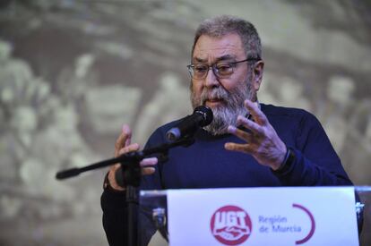 El secretario general de UGT, Cándido Méndez, en un acto en la región de Murcia