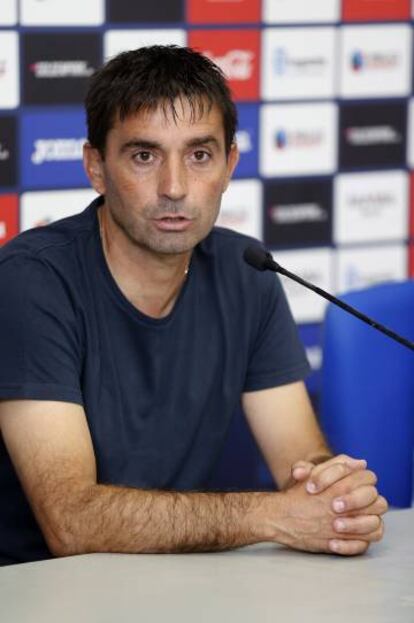 Asier Garitano, en la rueda de prensa.