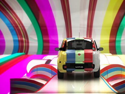 Diseño para la campaña del Fiat Uno (2010), del Estudio Lobo (Brasil).