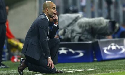 Guardiola, durante el encuentro ante el Atl&eacute;tico.