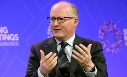 Philip Lane, gobernador del Banco Central de Irlanda, en la asamblea del FMI de abril de 2018 en Washington.