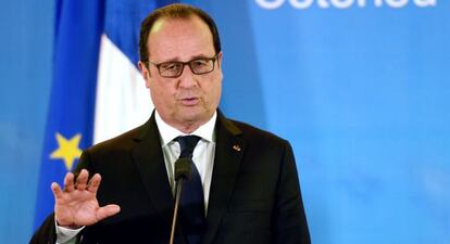 El presidente franc&eacute;s, Fran&ccedil;ois Hollande, este jueves.