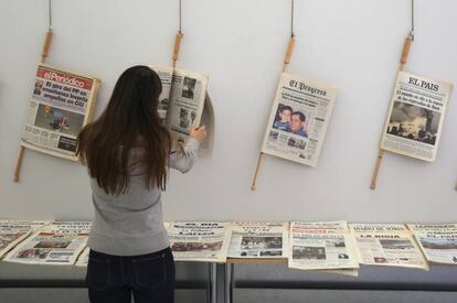 La exposici&oacute;n Homenaje a la prensa escrita en Espa&ntilde;a. 