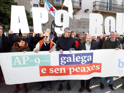 Protesta contra los peajes de la AP-9 en A Coruña.