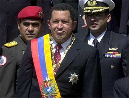 El presidente de Venezuela, Hugo Chávez, rindió homenaje ayer al libertador Simón Bolívar.