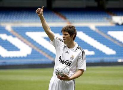 Huntelaar, ayer, en el estadio Bernabéu.