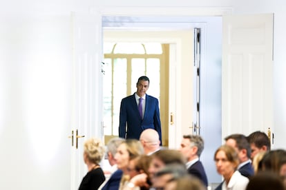 El presidente del Gobierno, Pedro Sánchez, el lunes en el Palacio de La Moncloa.