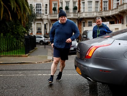 Boris Johnson, este martes por la mañana, por las calles de Londres.