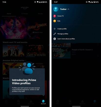 Nuevos perfiles en Prime Video.