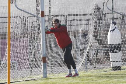 Iraizoz, en el entrenamiento de Lezama.