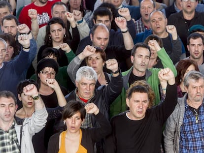 El dirigente de la izquierda abertzale Arnaldo Otegi en un acto político