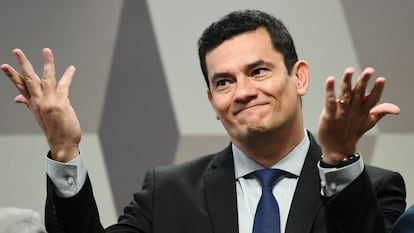 Sérgio Moro en el Senado, en junio pasado.