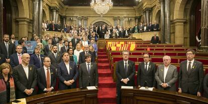 Declaración Unilateral de Independencia de Cataluña en el Parlament.