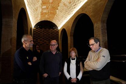 El president de la Generalitat, Quim Torra, al dipòsit del Rei Martí, al barri de Sarrià de Barcelona.