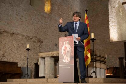 Carles Puigdemont, en un acto de homenaje a Pau Casals en el sur de Francia.