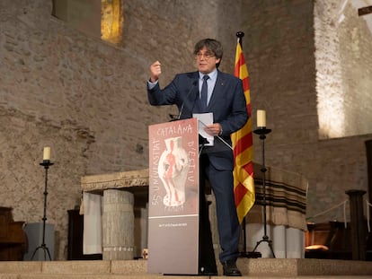 Carles Puigdemont, en un acto de homenaje a Pau Casals en el sur de Francia.