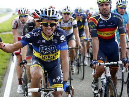 Alberto Contador, durante la primera etapa de la carrera ciclista Eneco Tour