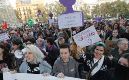 Manifestantes en Valencia.