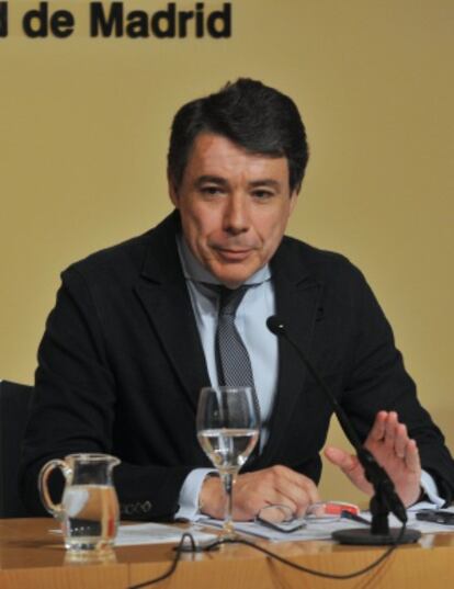 Ignacio González, durante la rueda de prensa.