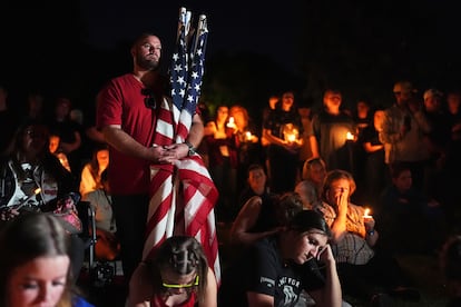 Vigilia por Charlie Kirk en Provo, Utah, el 12 de septiembre 2025. 