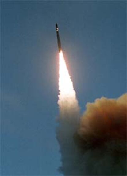 Lanzamiento de un misil durante las pruebas del escudo antimisiles estadounidense, en una prueba anterior.