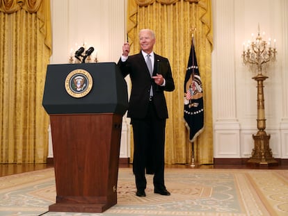 El presidente Biden, este lunes en la Casa Blanca.