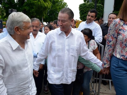 El presidente Andrés Manuel López Obrador y el gobernador de Sinaloa, Quirino Ordaz Coppel, en una foto de archivo.