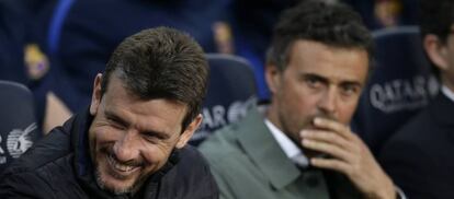 Unzue y Luis Enrique, antes de medirse al Sevilla.