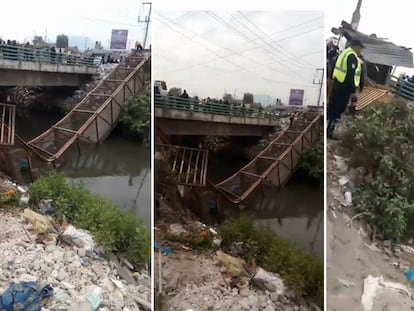 Videos en redes sociales muestran colapso de puente peatonal en Nezahualcóyotl este 2 de noviembre 2023