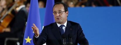El presidente François Hollande, el día 7 en un acto en Niza.