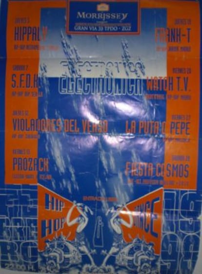 Cartel del primer concierto de Violadores del verso en 1998 en la Sala Morrisey.