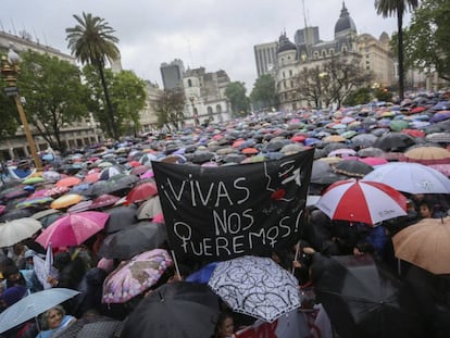 A recent protest in Buenos Aires against the murder of women.