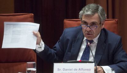 Daniel De Alfonso comparece en el Parlament. 