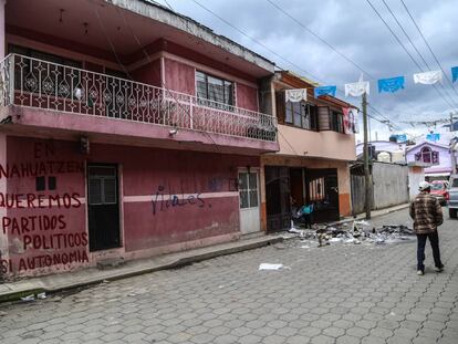 Una calle de Nahuatzen, en Michoacán, donde no se han instalado casillas.